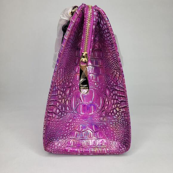 BRAHMIN Small Caroline Azalea Mini Melbourne Genuine Leather Hologram NWT - Picture 8 of 16